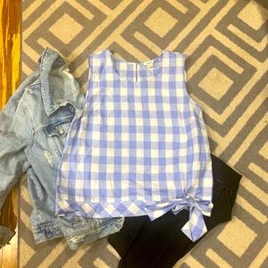 JCrew gingham knotted tank top size 12